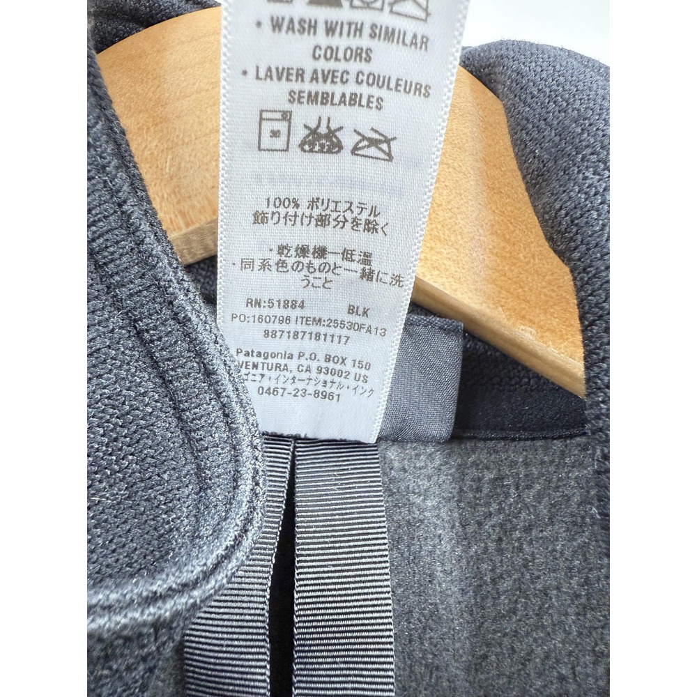 Patagonia Jacket Womens‎ Medium Black Fleece Collar Snap Pockets Elbow Patches - Picture 4 of 9